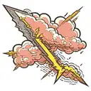 cloud lightning bolt tattoo design idea