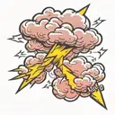 cloud lightning bolt tattoo design idea