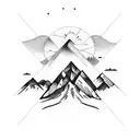Mountain in triangle tattoo design idea