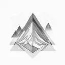Mountain in triangle tattoo design idea