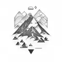 Mountain in triangle tattoo design idea