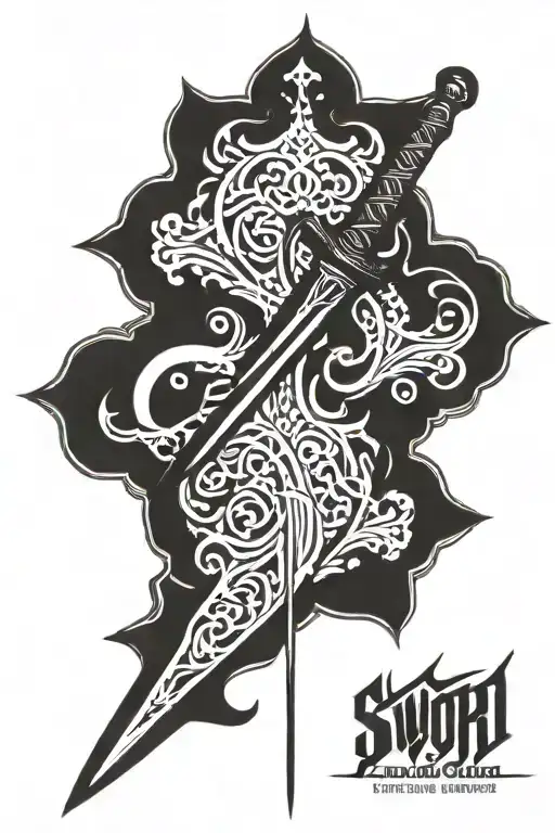 The sword of Imam Ali and Saif Ali Zulfiqar tattoo design idea