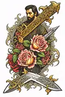 The sword of Imam Ali and Saif Ali Zulfiqar tattoo design idea