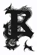 The number 313 where 1 becomes the double-edged sword of Zulfiqar tattoo design idea