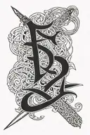 The number 313 where 1 becomes the sword of Imam Ali tattoo design idea