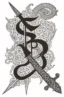 The number 313 where 1 becomes the sword of Imam Ali tattoo design idea