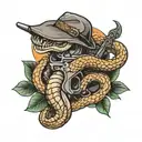 parabellum GUN + snake tattoo design idea