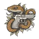 parabellum GUN + snake tattoo design idea