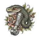 parabellum GUN + snake tattoo design idea