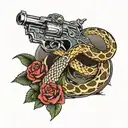 parabellum GUN + snake tattoo design idea