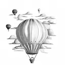 vintage hot air balloon tattoo design idea