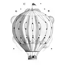 vintage hot air balloon tattoo design idea