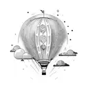 vintage hot air balloon tattoo design idea