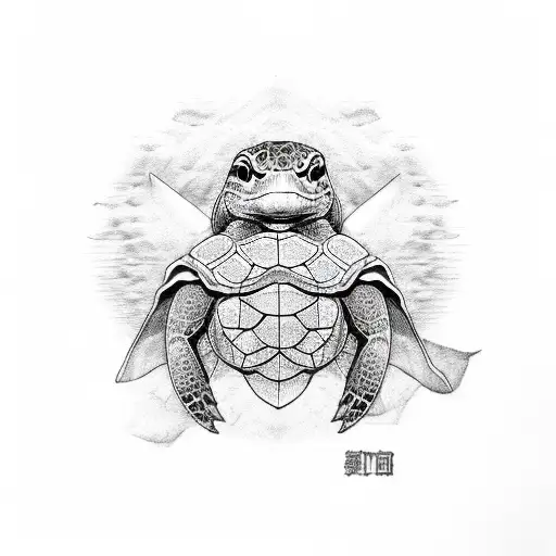 Turtle ninja, leonardo, blue,  tattoo design idea