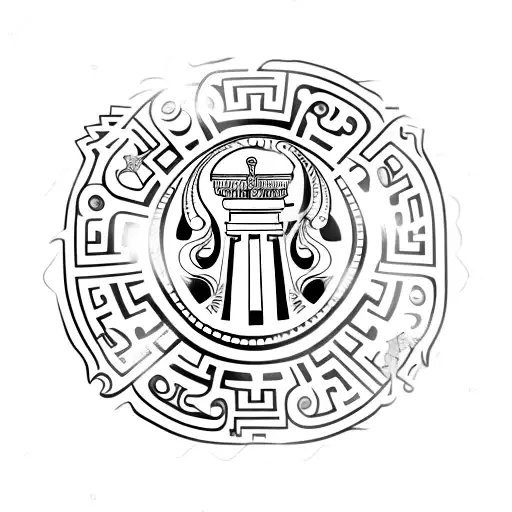 Greek style loyalty tattoo design idea