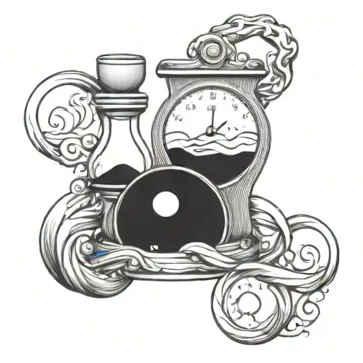 infinity and egg timer melting tattoo design idea