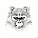 tattoo with front end of a Porsche 911 and the passenger is a monkey while the driver is a racoon. tattoo design idea