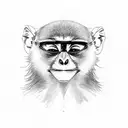 tattoo with front end of a Porsche 911 and the passenger is a monkey while the driver is a racoon. tattoo design idea