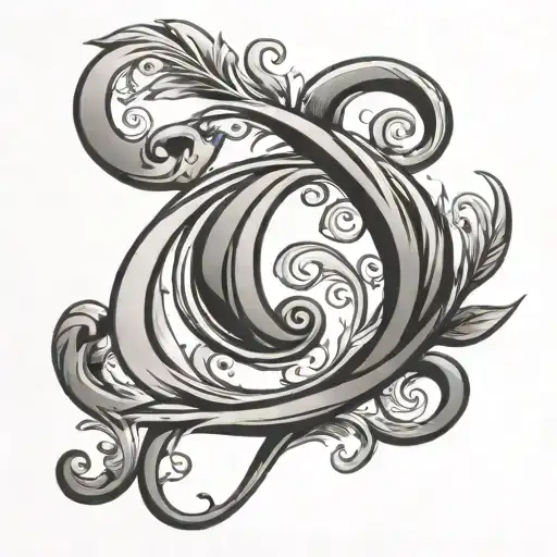 cursive g tattoo design idea