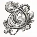 cursive g tattoo design idea
