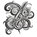 cursive g tattoo design idea