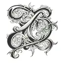 cursive g tattoo design idea