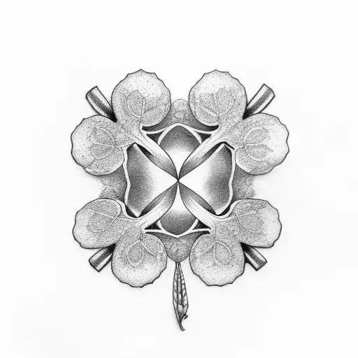 4 leaf clover made out of three sevens tattoo design idea