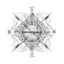 Sand clock tattoo design idea