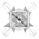 Sand clock tattoo design idea