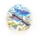 Stairs to Heaven with Clouds and Light tattoo design idea