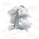 Stairs to Heaven with Clouds and Light tattoo design idea