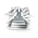 Stairs to Heaven with Clouds and Light tattoo design idea