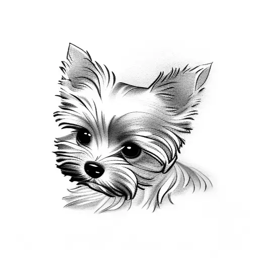 Dog yorkie tattoo design idea