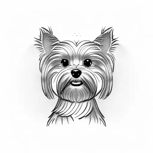 Dog yorkie tattoo design idea