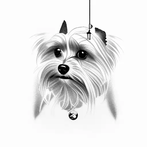 Dog yorkie tattoo design idea
