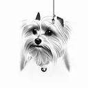 Dog yorkie tattoo design idea