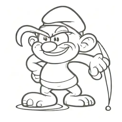 angry smurf tattoo design idea