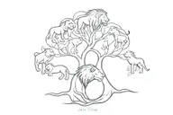 lions tales family tree tattoo design idea