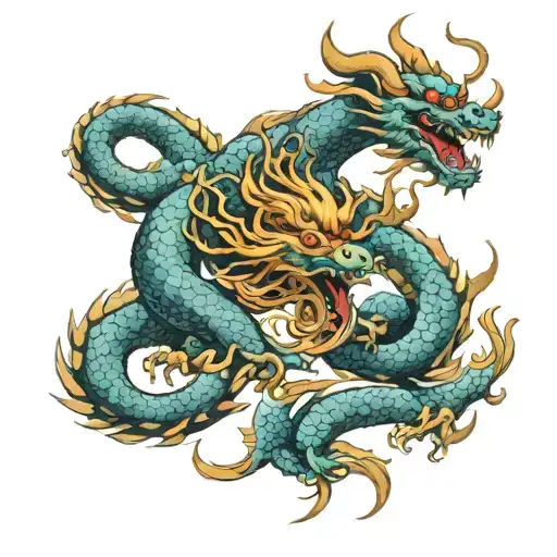 Chinese lunar dragon earth tattoo design idea