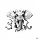 elephant octopus tattoo design idea
