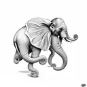 elephant octopus tattoo design idea