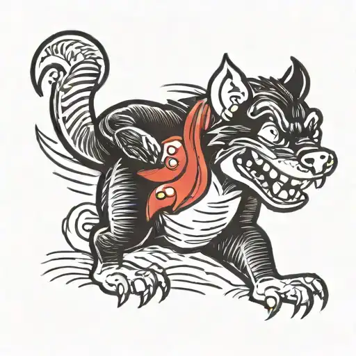 cartoon tasmanian devil evil tattoo design idea