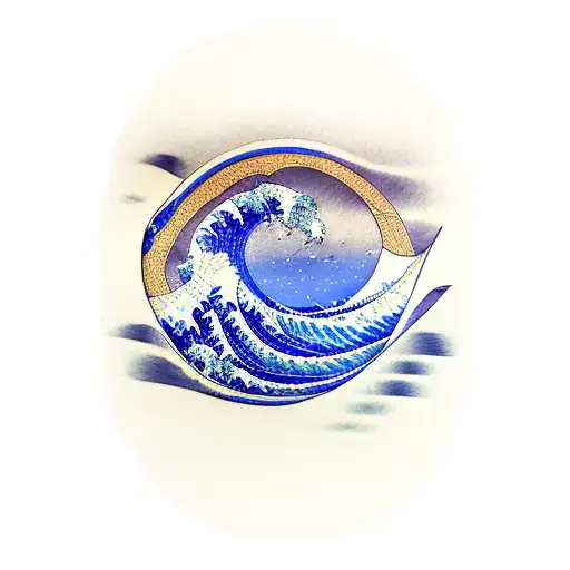 kanagawa wave ronin tattoo design idea