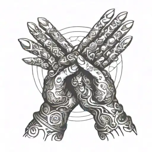 pray hands tattoo design idea