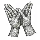 pray hands tattoo design idea