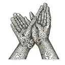 pray hands tattoo design idea