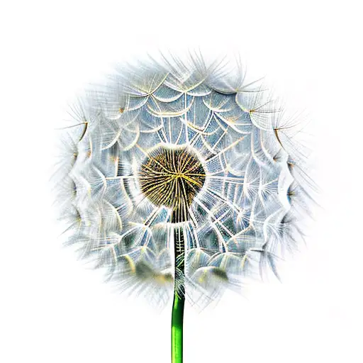 dandelion with stem curving around spelling out sam tattoo design idea