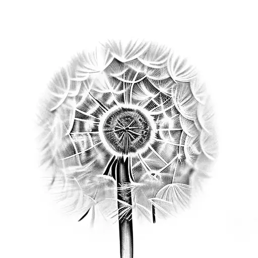 dandelion with stem curving around spelling out sam tattoo design idea