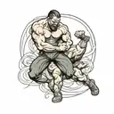 wrestler grappling tattoo design idea