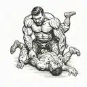 wrestler grappling tattoo design idea